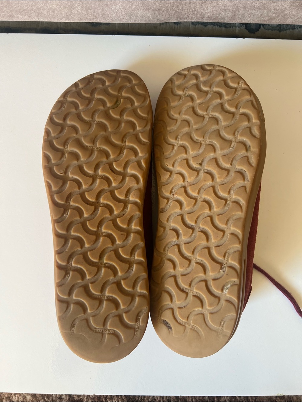 Birkenstock Burgundy Suede Sneakers with Gum Sole - Picture 6 of 7